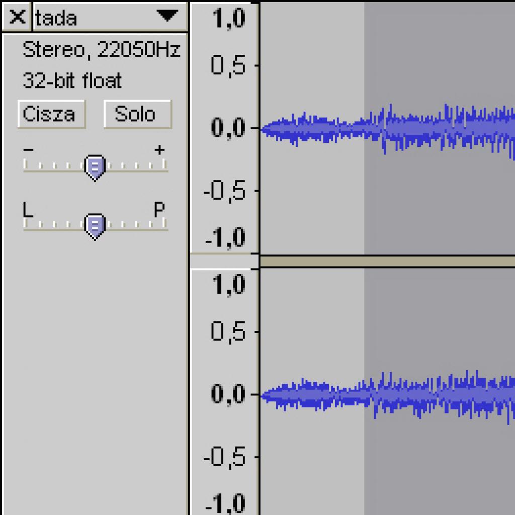 Zaznaczanie fragmentu ścieżki do edycji w Audacity