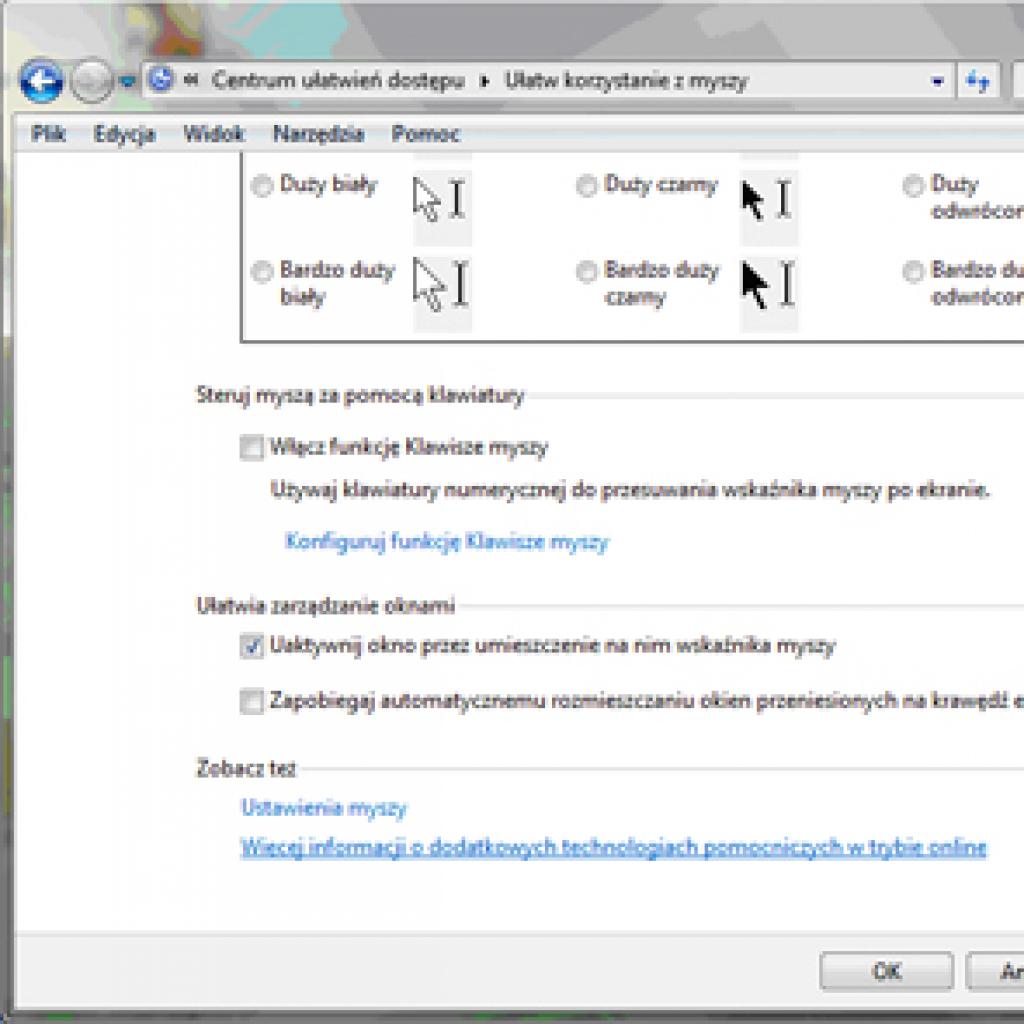 Aktywowanie okien poprzez najechanie kursorem w Windows 7