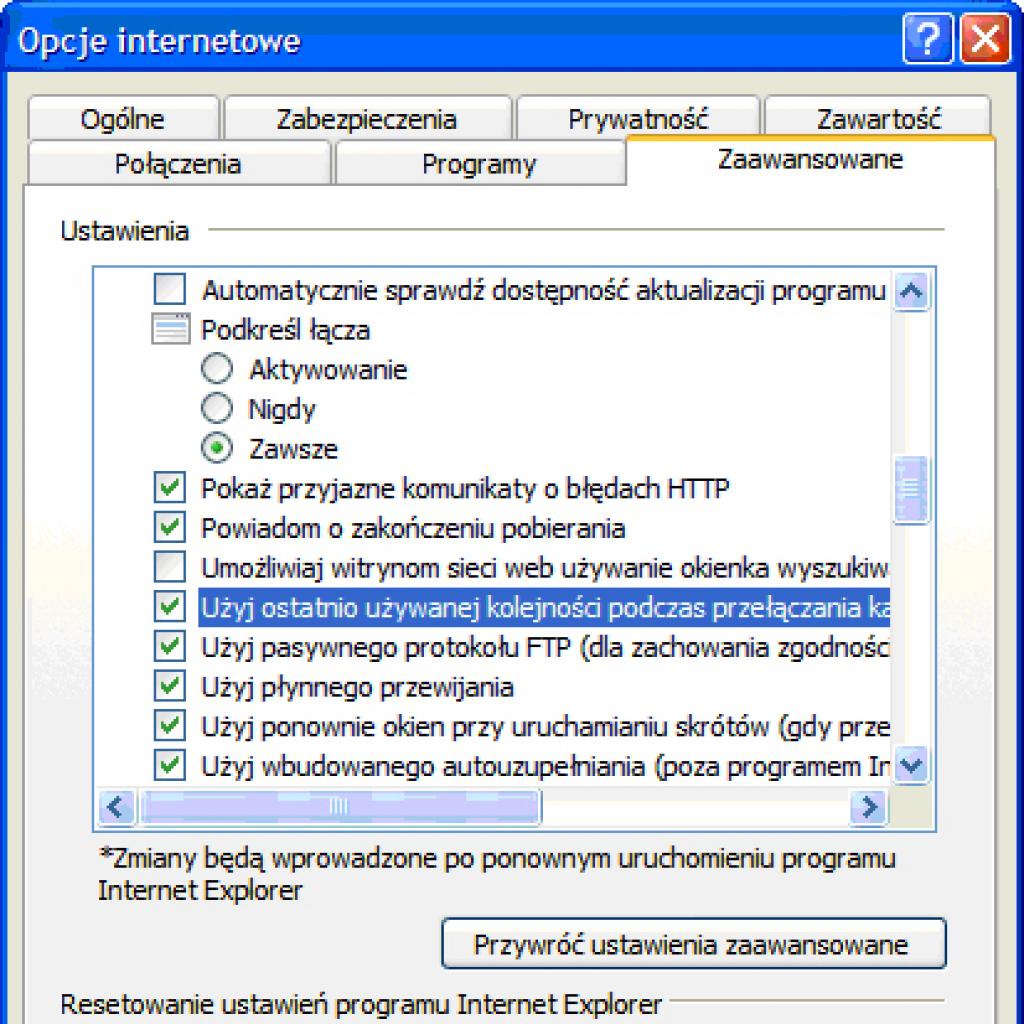Wygodniejsze przełączanie pomiędzy zakładkami w Internet Explorerze