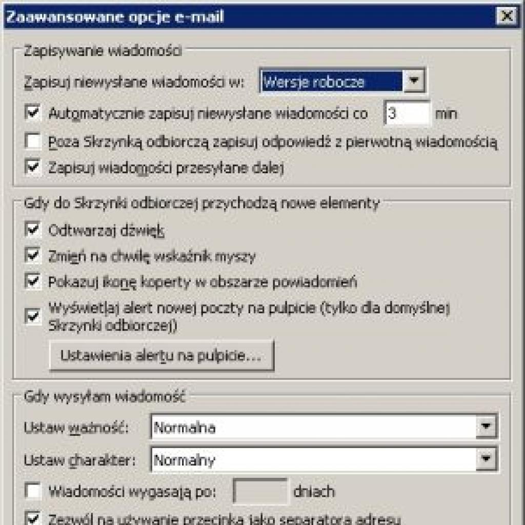 Ustawianie powiadomień o nowych wiadomościach e-mail