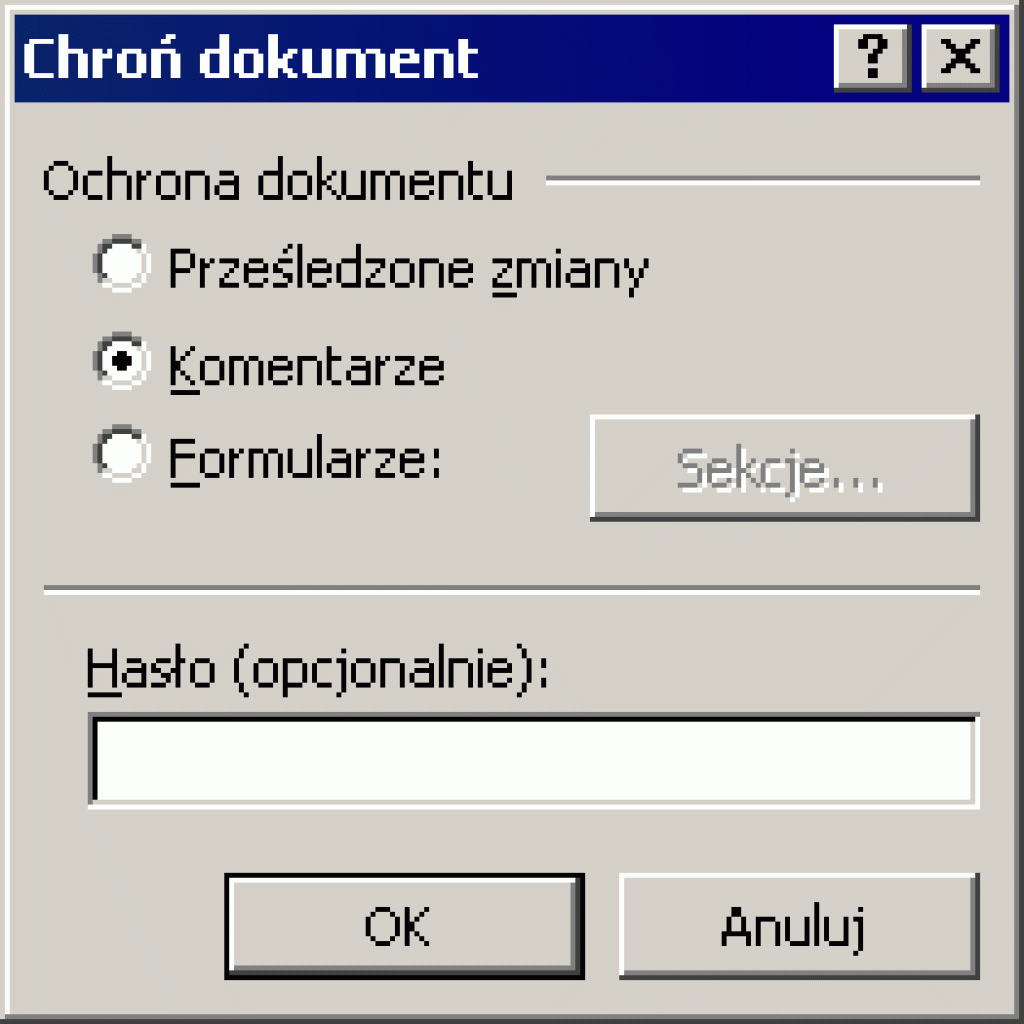 Zabezpieczanie dokumentów programu Word