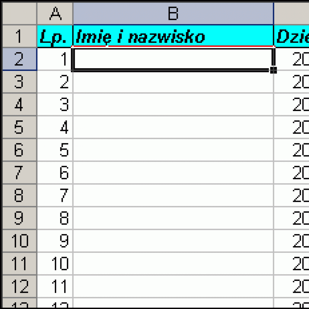 W jaki sposób wstawić w komórce listę rozwijalną?