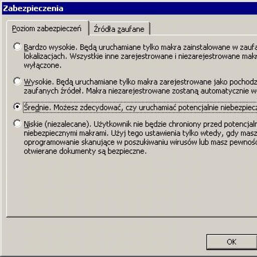 Uruchamianie makr w dokumentach Worda, Excela i PowerPointa