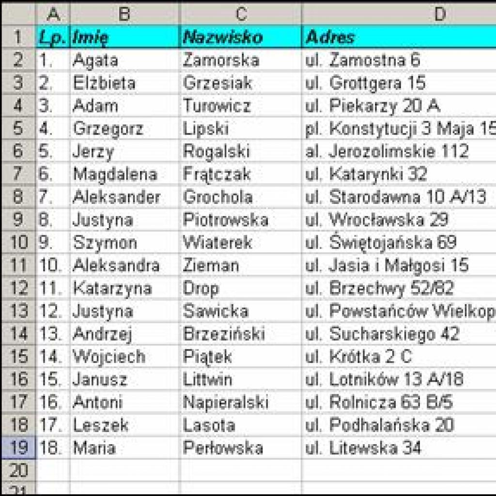 Tworzenie korespondencji seryjnej  