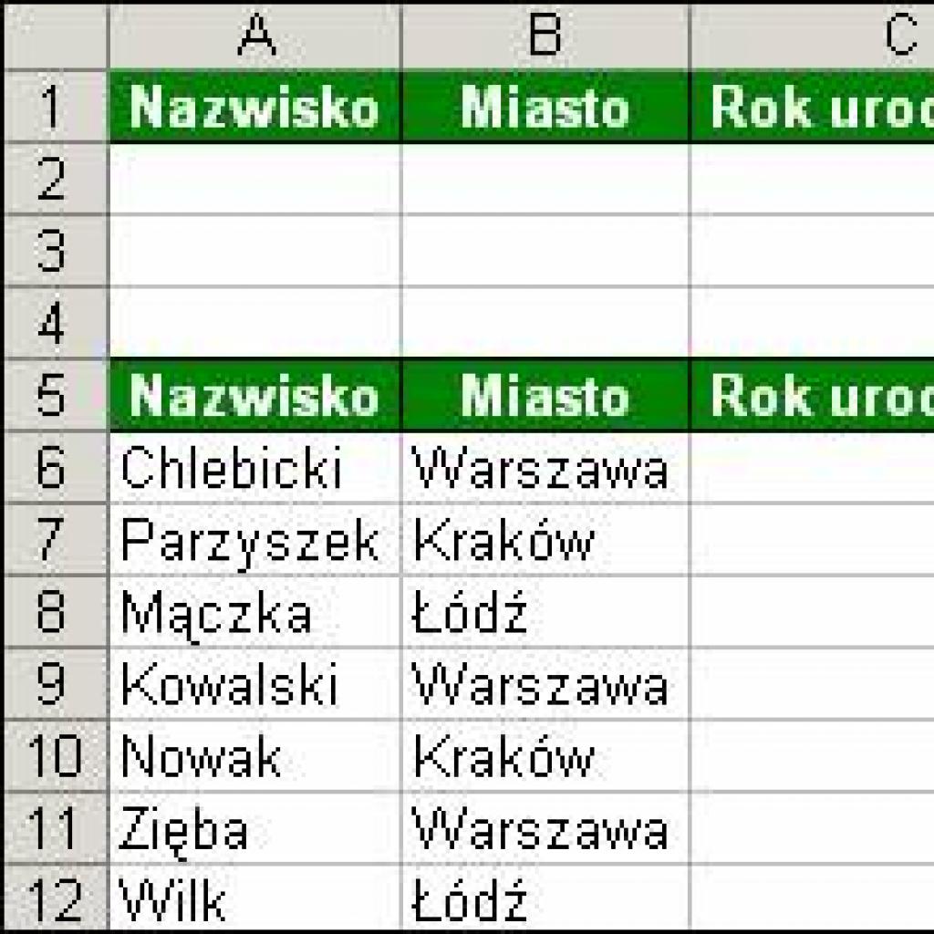 Zaawansowane filtrowanie list
