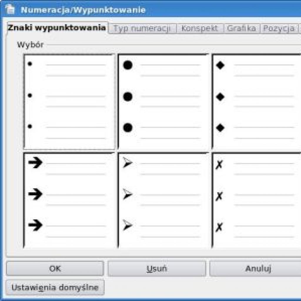 Automatyczna numeracja w OpenOffice Writer