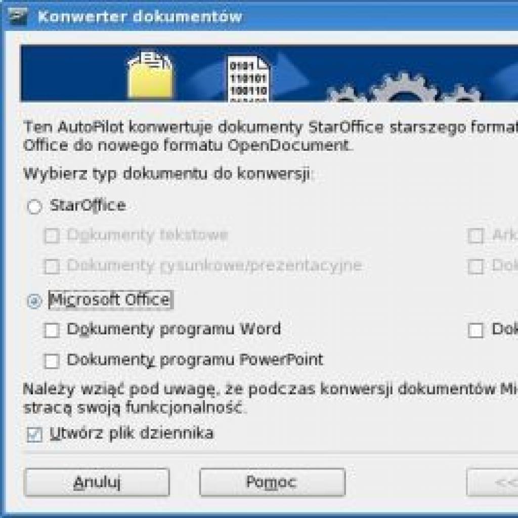 Konwersja dokumentów w OpenOffice