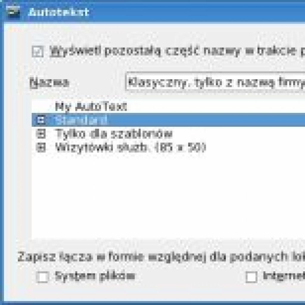 Autotekst w OpenOffice Writer