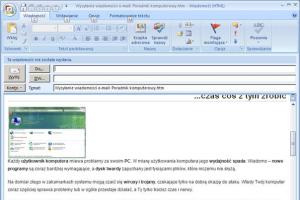 Strony internetowe w wiadomościach e-mail