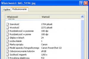 EXIF - zobacz wszystkie informacje o zdjęciu zapisane przez aparat cyfrowy