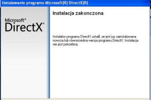 Instalator gry zgłasza komunikat o braku DirectX
