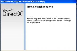 Instalator gry zgłasza komunikat o braku DirectX