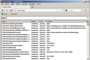Edycja pliku konfiguracyjnego Firefoksa