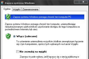 Szybki dostęp do ustawień zapory sieciowej Windows