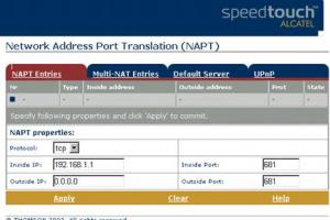 Przekazywanie portów na routerach Thomson i Alcatel - na przykładzie Speed Touch 510