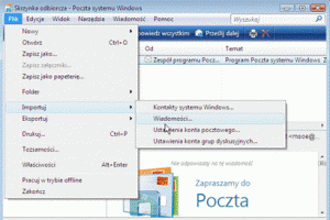 Przenoszenie wiadomości z Outlook Express do Poczty systemu Windows