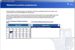 Przywracanie systemu z wykorzystaniem punktu przywracania