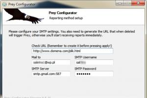 Ustawianie wysyłania raportów na konto e-mail w programie Prey
