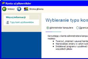 Zakładanie kont użytkowników w Windows XP