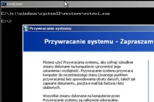 Windows XP: uruchamianie narzędzia Przywracania systemu w wierszu polecenia