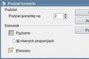 Modyfikowanie tabeli w OpenOffice Writer - Opcje komórki