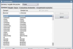 Autokorekta w OpenOffice Writer