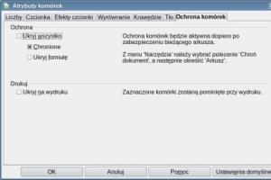 Zabezpieczanie zawartości komórek w OpenOffice Calc