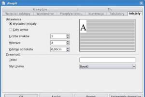 Stosowanie inicjałów w OpenOffice