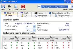 Zbieranie informacji o nagrywarce CD/DVD