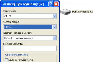 Problemy z formatowaniem pendrive