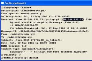 Identyfikacja adresu IP nadawcy w kliencie pocztowym