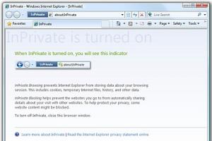 Włączanie trybu InPrivate w przeglądarce Internet Explorer 8