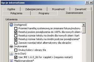 Resetowanie ustawień przeglądarki Internet Explorer 7