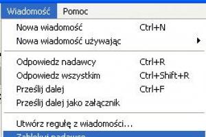 Blokowanie nadawcy w Outlook Express