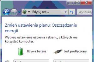 Ustawienia w Viście wydłużające czas pracy notebooka na bateriach