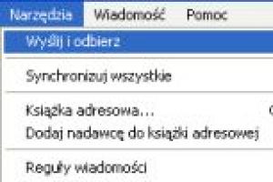 Wysyłanie i odbieranie wiadomości z wybranego konta e-mail