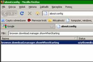 Ukrywanie menedżera pobierania w przeglądarce Firefox