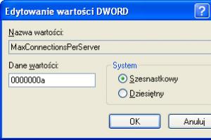 Szybsze pobieranie w Internet Explorerze 6