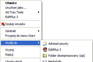 Nie działa funkcja wysyłania załączników z poziomu menu kontekstowego