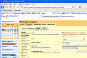 Kalendarz Google: powiadamianie o zdarzeniu przez SMS