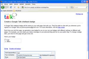 Google Talk: czat na stronę WWW