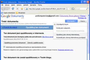 Dokumenty Google: upublicznianie plików