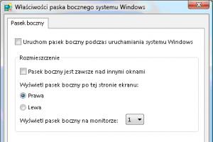 Wyłączanie paska bocznego w Windows Vista