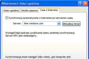 Problem z synchronizacją czasu