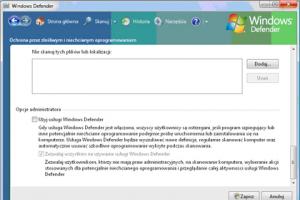 Wyłączanie programu Windows Defender w Viście