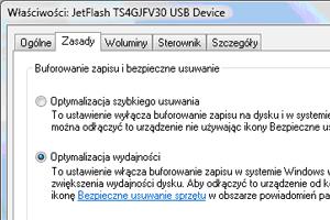 Przyspieszanie zapisu na pamięciach przenośnych w Windows Vista