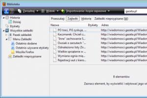 Firefox - zapisywanie wyników wyszukiwania Zakładek