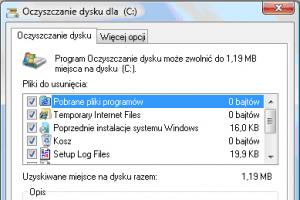 Usuwanie zbędnych plików   w Windows Vista