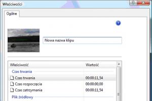 Zmiana nazwy klipu w Windows Movie Maker