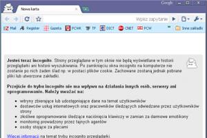 Korzystanie z trybu incognito w Google Chrome